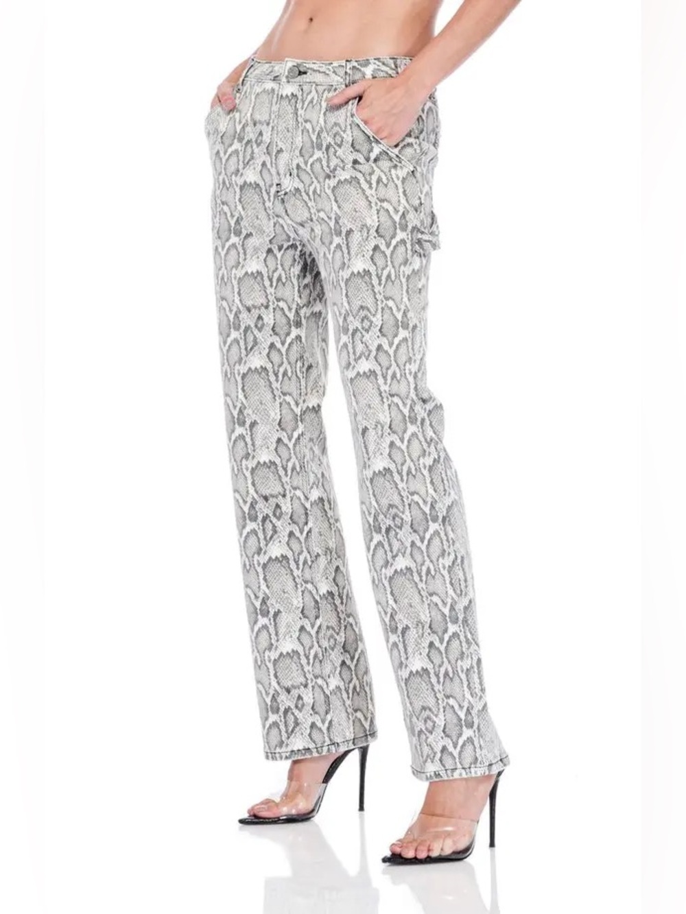 NWT AFRM *fits as XL* High Rise Straight Snake Print Pant